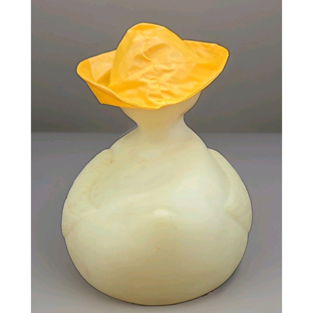Vintage Prestige Jumbo Rubber Duckie 9" Duck with Original Yellow Rain Hat VTG - Picture 5 of 6